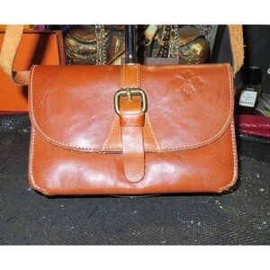 Patricia Nash Heritage Collection Leather Crossbody Wallet in Cognac